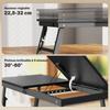 Foldable and adjustable bed table, bamboo laptop bed tray tilting top 83.5x33x34cm black