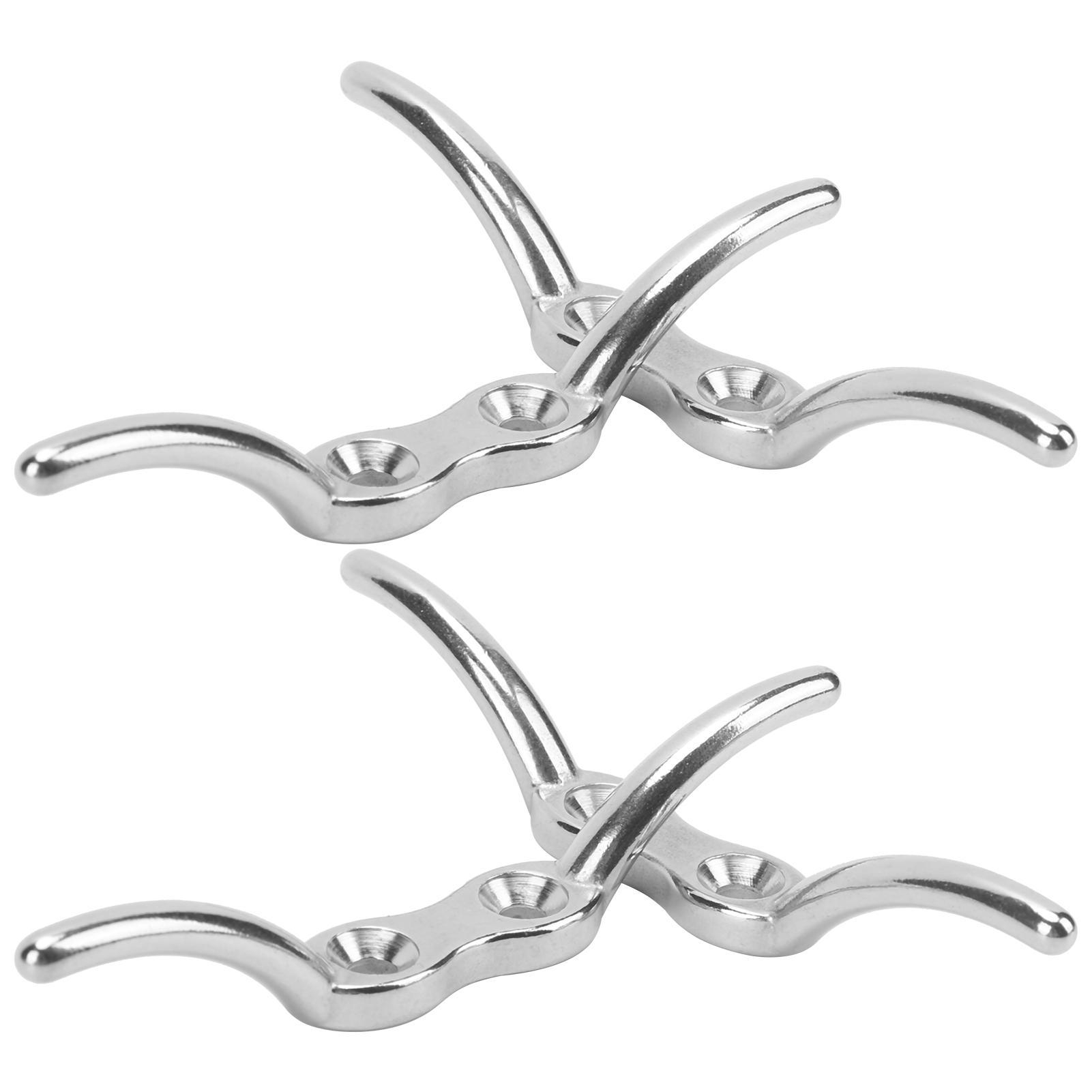 

4in Stainless Steel Boat Rope Cleats Hook Flagpole Rope Cleats with Mounting Screw