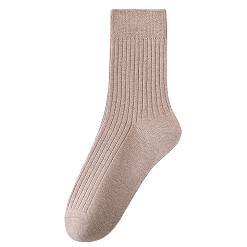 Pure Cotton Men's Thickened Striped Mid-calf Socks, Autumn Warm Long Socks, Autumn and Winter Cotton Men's Socks