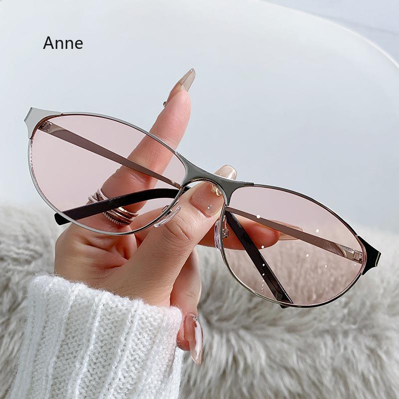 Fashionable Metal Frame Cat Eye Sunglasses Women's Fashion Street Photography Trend Versatile Glasses UV400 Shades Eyewear