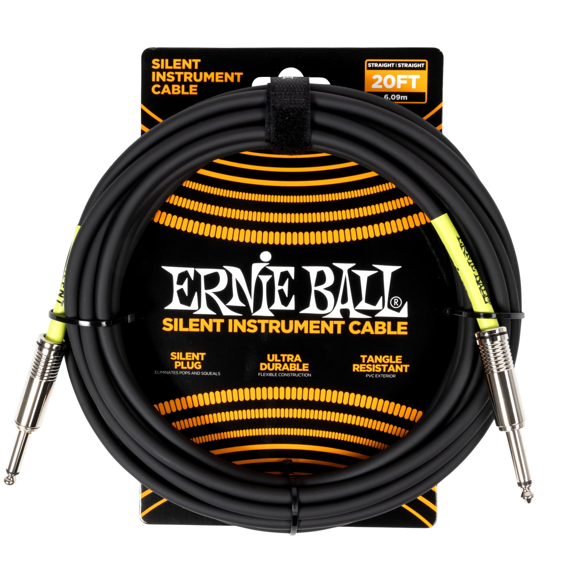 

Ernie Ball Classic Silent Instrument 20ft Black Cable, Straight/Straight - чёрный