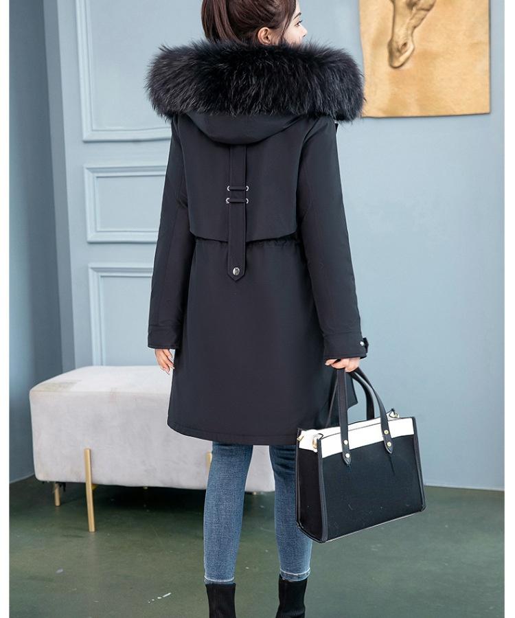 Manteau Long à capuche en fausse fourrure pour femme, doublure à grande poche, veste bouffante en coton rembourré, parka d'extérieur, pardessus 6 couleurs, hiver