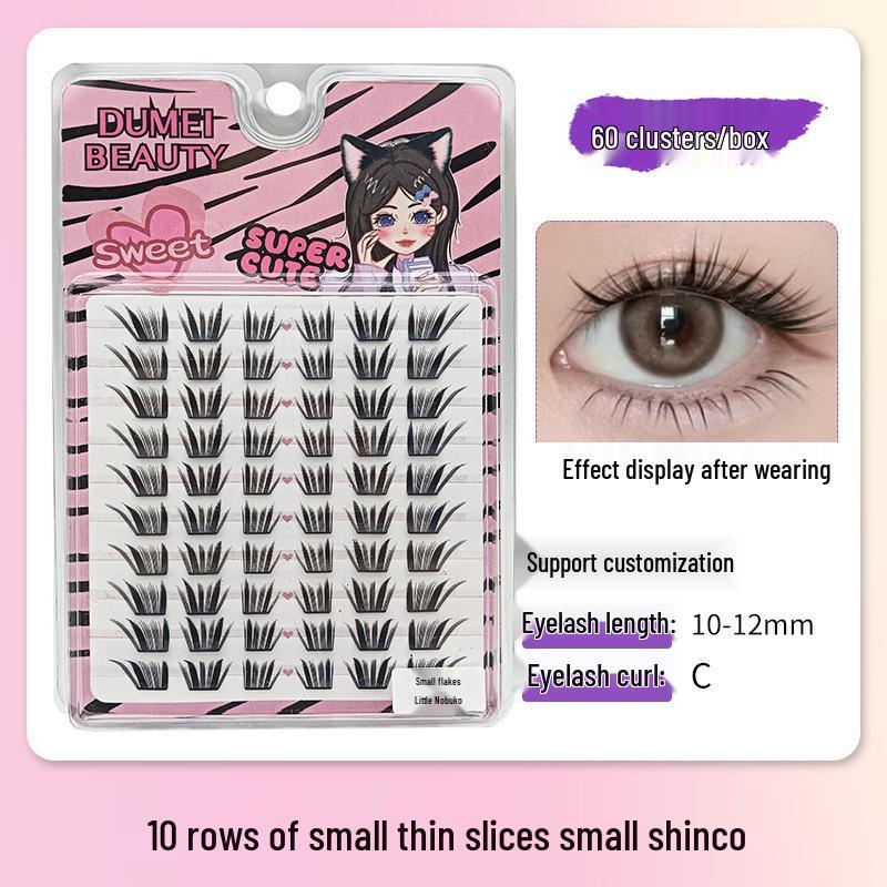 10-Row Autumn Leaf & Sunflower Faux Eyelashes - Flat, Glue-Free