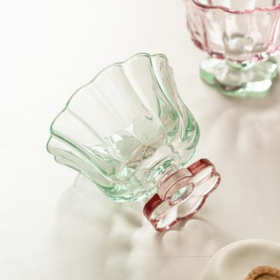 Chinese Petal Dessert Cup Oatmeal Milk Glass Juice Cups Coffee Mugs Drinking Whisky Cocktail Glasses Drinkware Barware Tableware