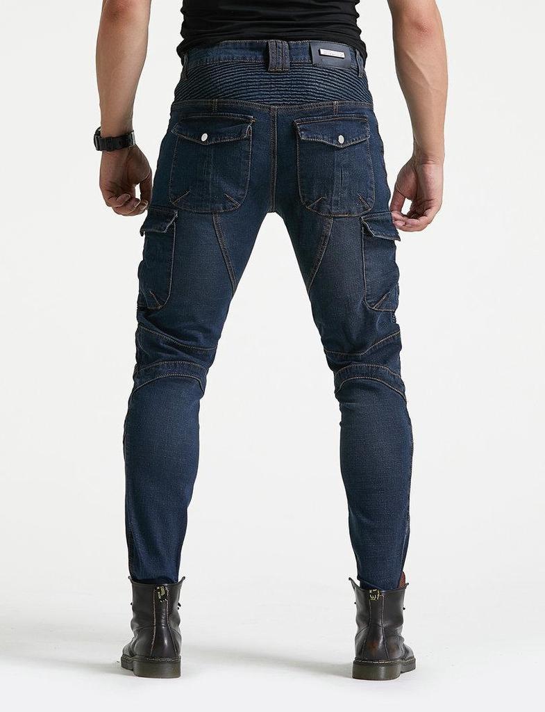 Four Seasons Army Green Motorcycle Riding Jeans with Protective Gear