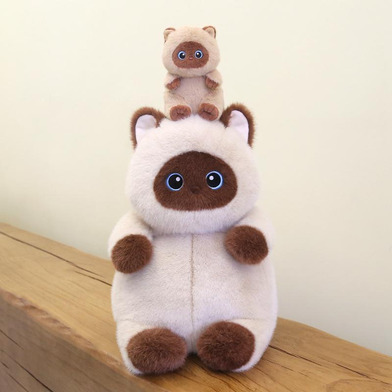 Adorabile Gatto Peluche Giocattolo Gatto Calico Gatto Siamese Gattino Gatto Nero Peluche Animale Compagno Bambola Data di Nascita Regalo