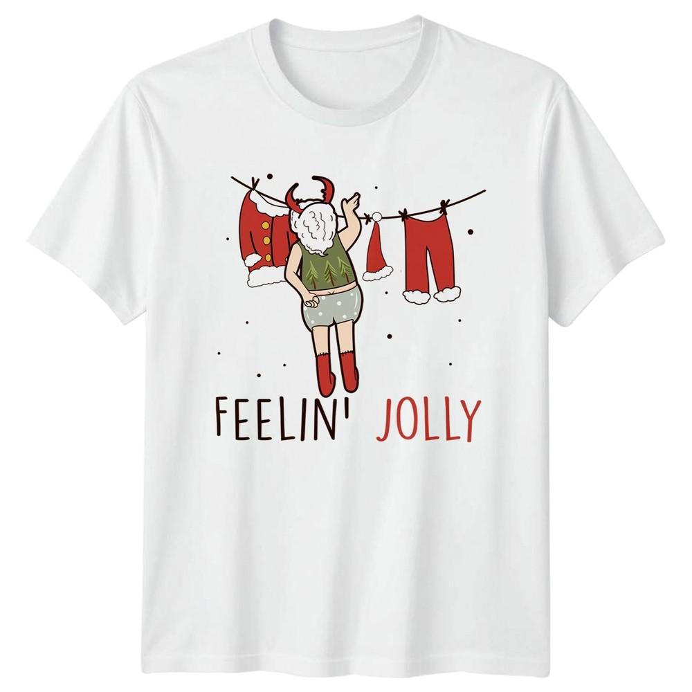 Feelin Jolly Christmas Holidays Unisexs Unisexs Graphic Tee S