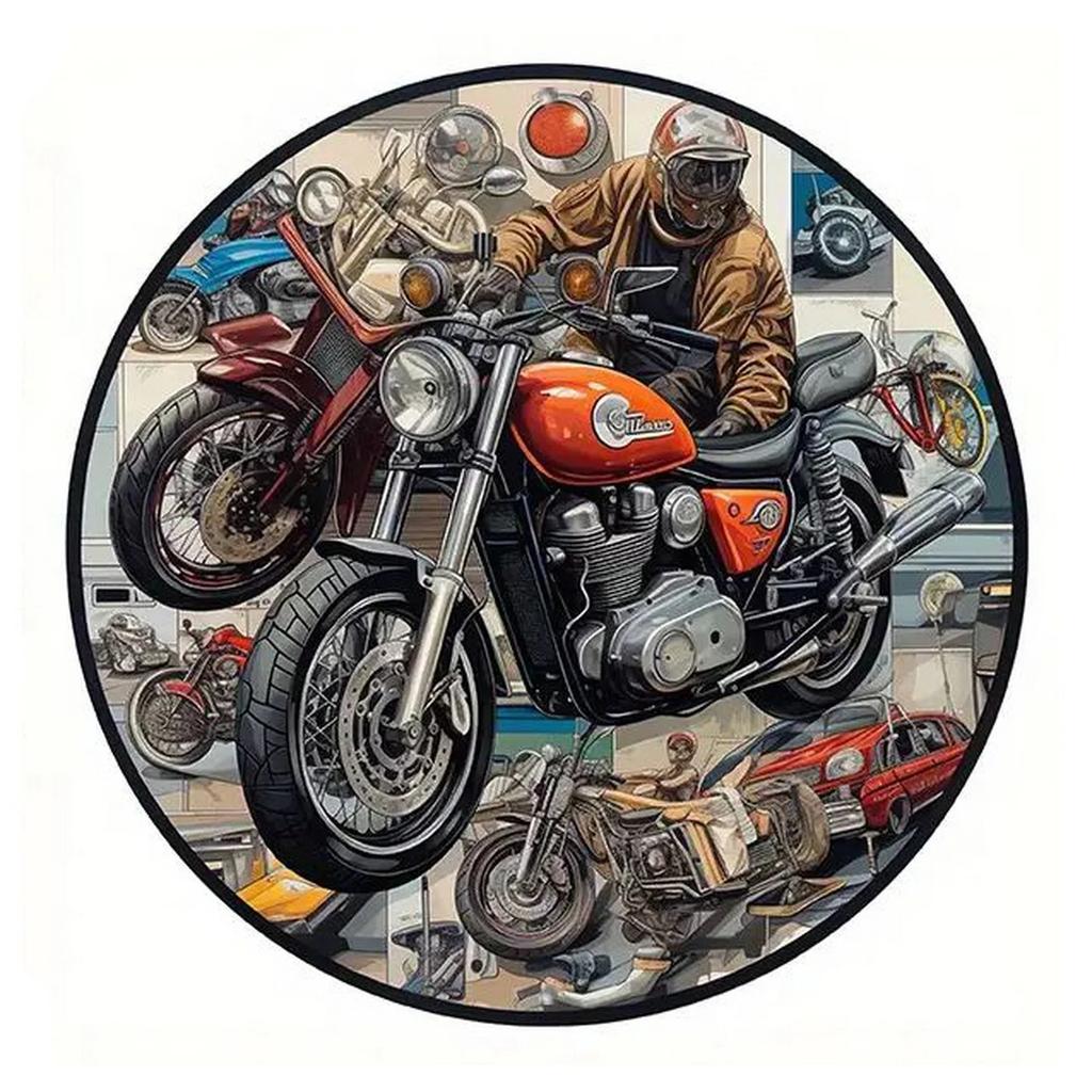 Vintage D Tłoczony Okrągły Metalowy Znak Motocyklowy Zestaw Retro Biker Chopper Dekoracja Ścienna do Garażu Jaskini Mężczyzny Baru Pubu Entuzjasta Motocykli