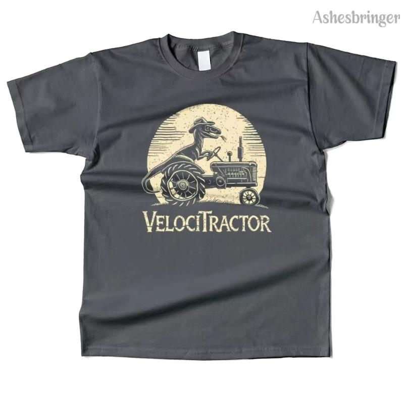 2025 Mens Cotton VelociTractor Graphic T Shirt Street Casual Style Tee for Men and Women Oversize Clothing Tops Short Sleeve Tee