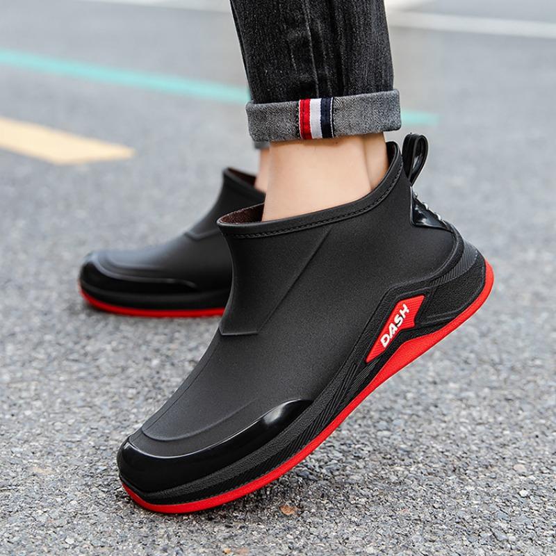 Rain Boots, Men's Shoes, Rainproof and Waterproof Shoes, Short Mid Length Rain Boots, Water Boots, Work Rubber Shoes