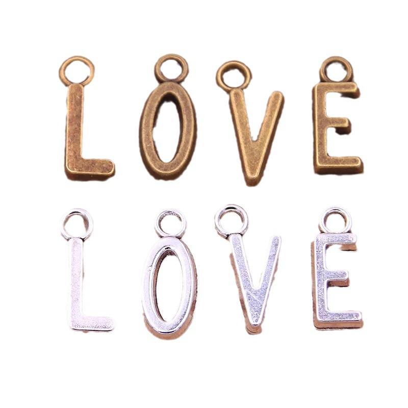 Zinc Alloy Alphabet Charms: 2 Colors, 26 Letter Pendants for Jewelry, Handbag, and Mobile Phone Accessories