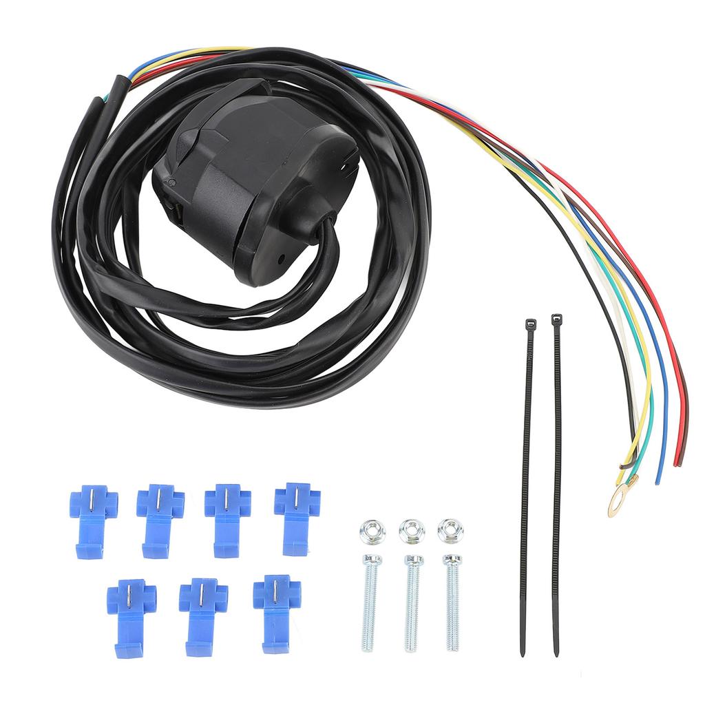 7 Pin Trailer Socket Wiring Kit with 1.5m Cable Towing Socket Wiring Harness for Commercial Vehicles Semi Trailer