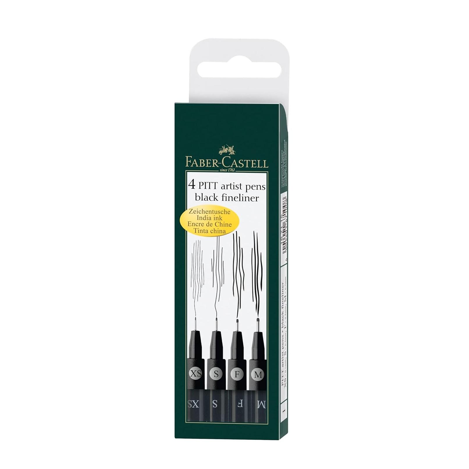Faber-Castell Набор капиллярных ручек Pitt Artist - Набор из 4 штук, XS, S, F, M
