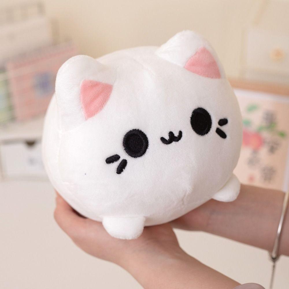 Pink Peachy Kitten Plush Toys Cute Plushie Cat Soft Dolls Black Cat Stuffed  For Girl Friends