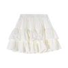 Women's Black Puff Cake A-Line Skirt - High Waist, Anti-Exposure, Slim Fit, Short Summer Skirt