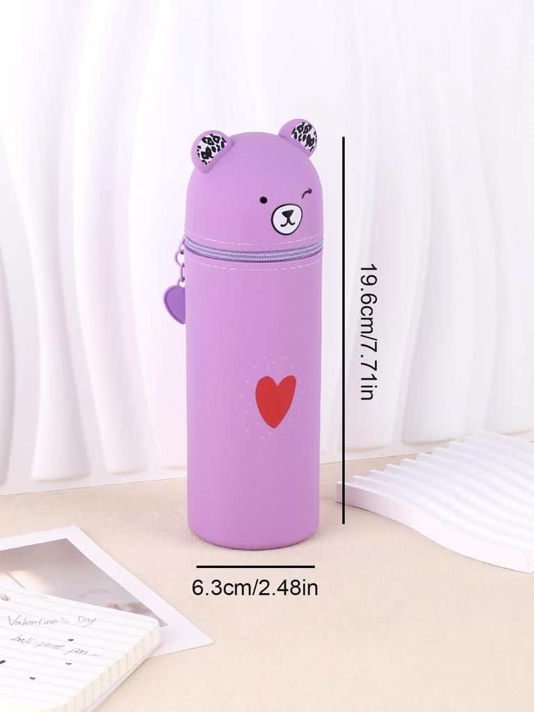 Custom Bulk Buy Beautiful Colors Silicone Multifunctional Pencil Case Novelty Kawaii Pencil Bag School Supplies Novelty Gifts