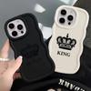 Soft Phone Cover Case for iPhone 15 Plus XR 13 11 8 14 16 Pro Max 17 Air 12 Crown Queen King Letter