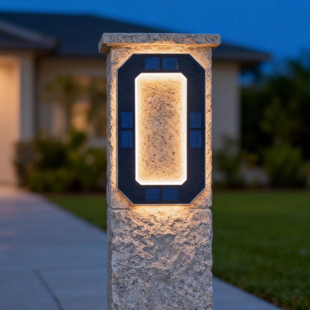 LED Solar House Number Light, IP44 Waterproof Outdoor Glowing Address Signs, Illuminated Address Plaque for Home Hotel Office