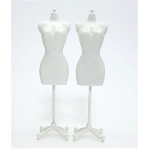 [Outlet Item] Doll-Size Mannequin Torso Dress Form, White, Set of 2 [No-Brand Item] W2