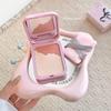 Gege Bear Transparenter Aufhellender Rouge-Puder mit Puderquaste - Weichzeichner Mattes Finish, Zwei-in-Eins Fixing-Puder