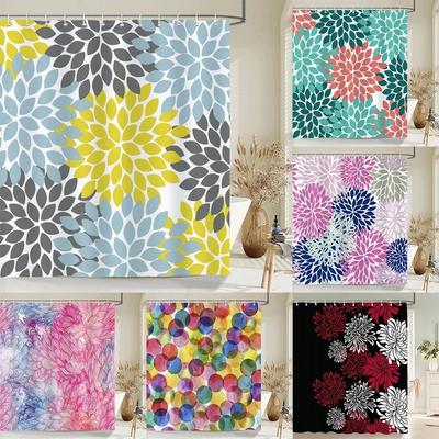 Waterproof Polyester Colorful Shower Curtain Modern Color Print for Bathroom Curtain Long Shower Curtains