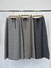 2025 Autumn/Winter Women's Korean Long Tie-Waist Striped Half Brushed Skirt
