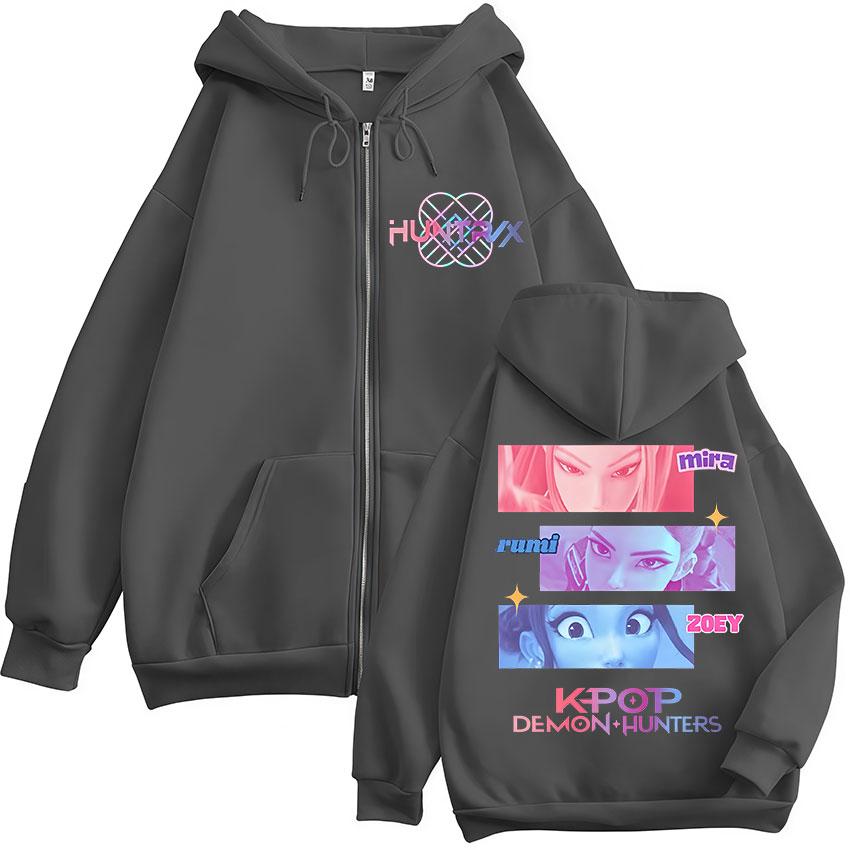 K-pop Łowcy Demonów Film Bluza Rozpinana Mężczyźni Kobiety Moda Wysoka Jakość Bluza Polarowa Bluza Retro Oversize Rozpinana Bluza z Kapturem