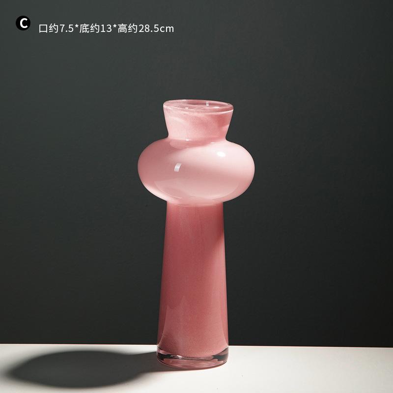 Nordic Home Decor Heavy Glass Vase Living Room Decoration Flower Arrangements Desktop Hydroponic Vase
