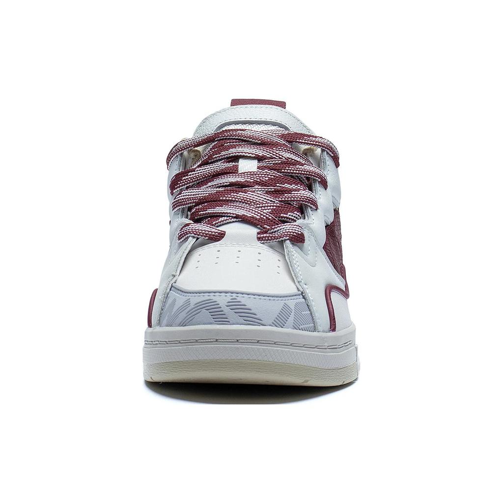 New LiNing Wave Golden Anti Slip Wear Resistant Low Top Skateboard Shoes Men's White Red AECS073-6