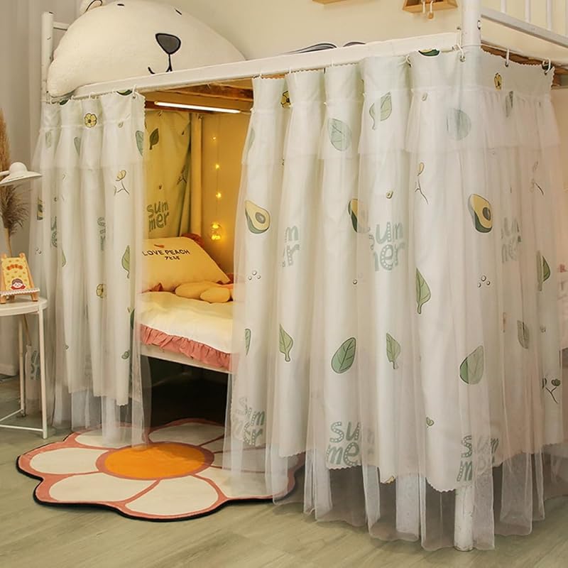Students Dorm Bunk Bed Curtain Home Privacy Bed Shading Curtain Net Bed Cloth Dustproof Blackout Bed Canopy Bedding Curtain Students Dormitory Tent