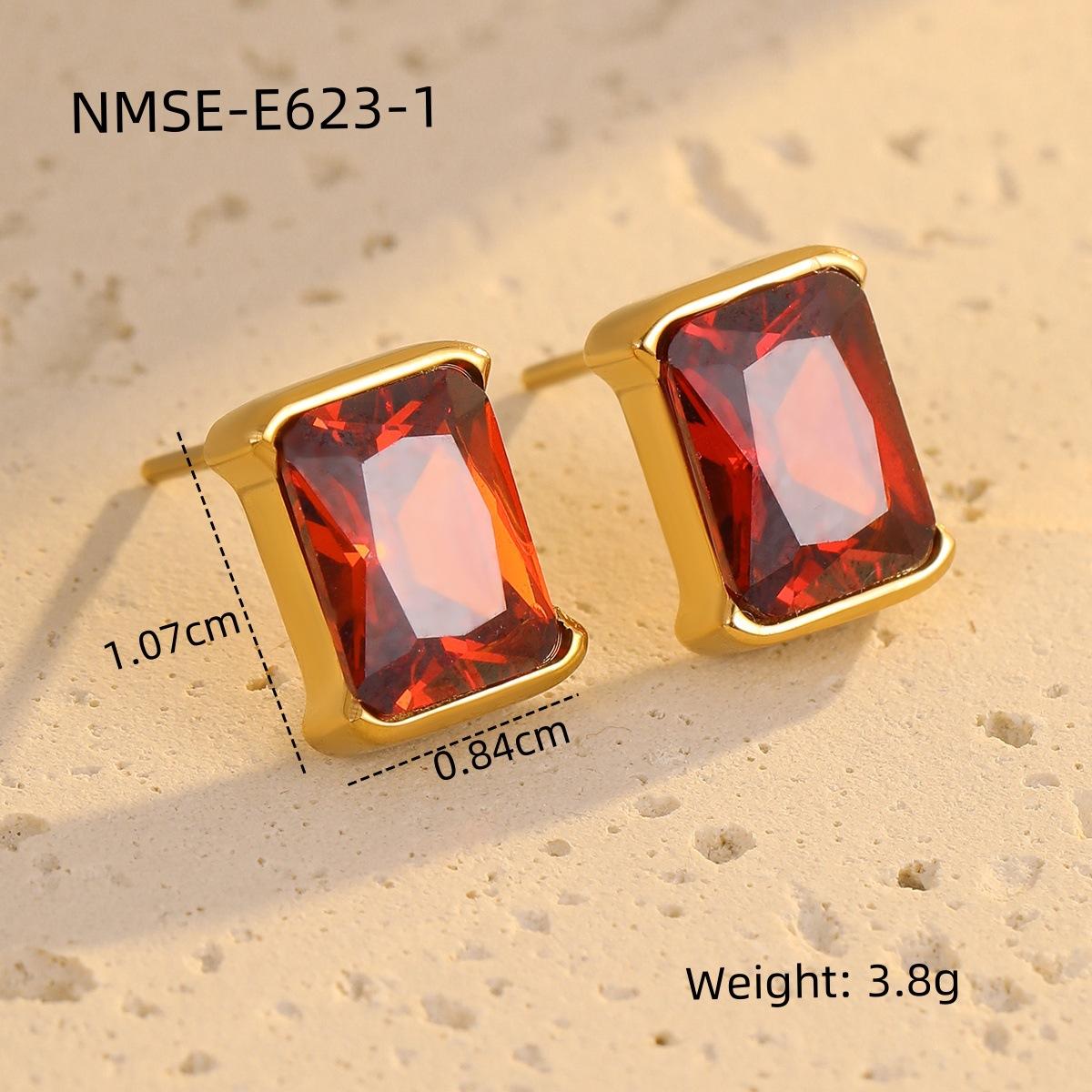 GEMCHIC Women s Minimalist Titanium Steel Square Zirconia Stud Earrings