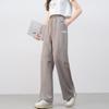 izzue Women's Retro Suede-Feel Loose Straight Sweatpants