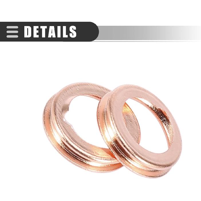 Motoforti M12 Oil Drain Plug Gaskets, Flat Washer Gaskets, for Nissan 350Z 2003-2009, Aluminum Alloy, 11026-01M02, Rose Gold, Pack of 50