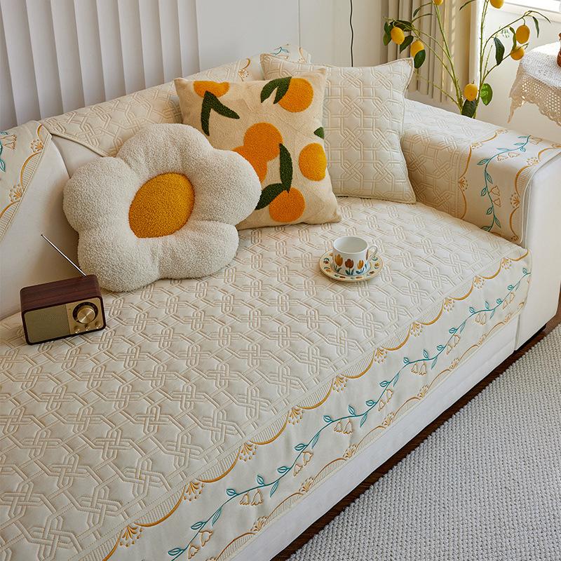 Korean Sofa Cushion New High-End Non-Slip Seat Cushions Four Seasons Universal Sofa Cover Cover Cloth Backrest Towel