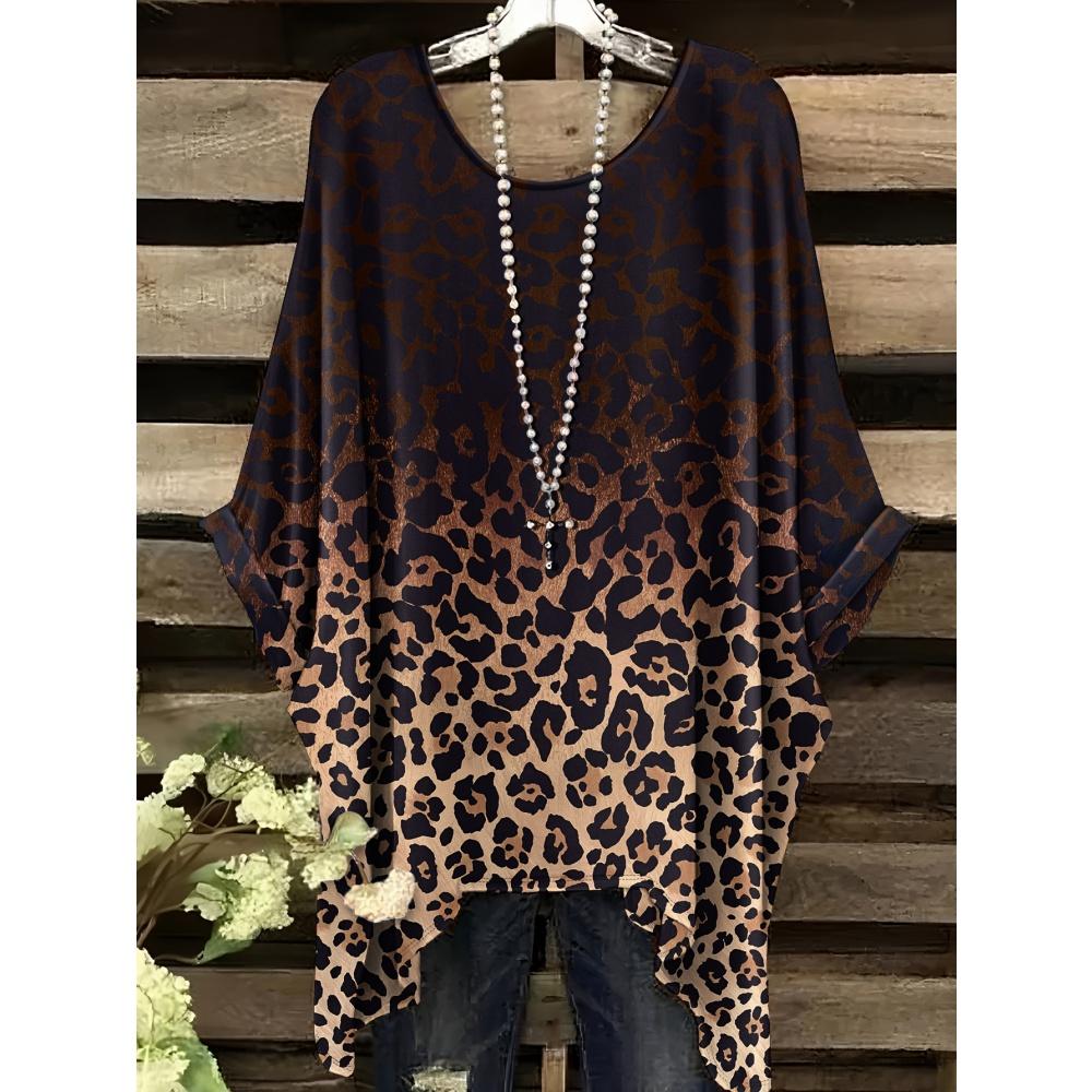 Damska Koszulka z Nadrukiem Zwierzęcym Modny Top do Formalnych Okazji Można Prać w Pralce Codzienny Damski T-shirt z Krótkim Rękawem Wygodne Vintage Odzież