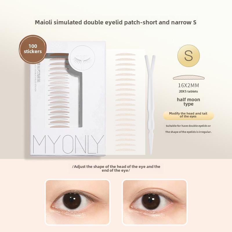 Maioli Natural Invisible Double Eyelid Stickers - Traceless, Slim Lace Design for Swollen Eyes