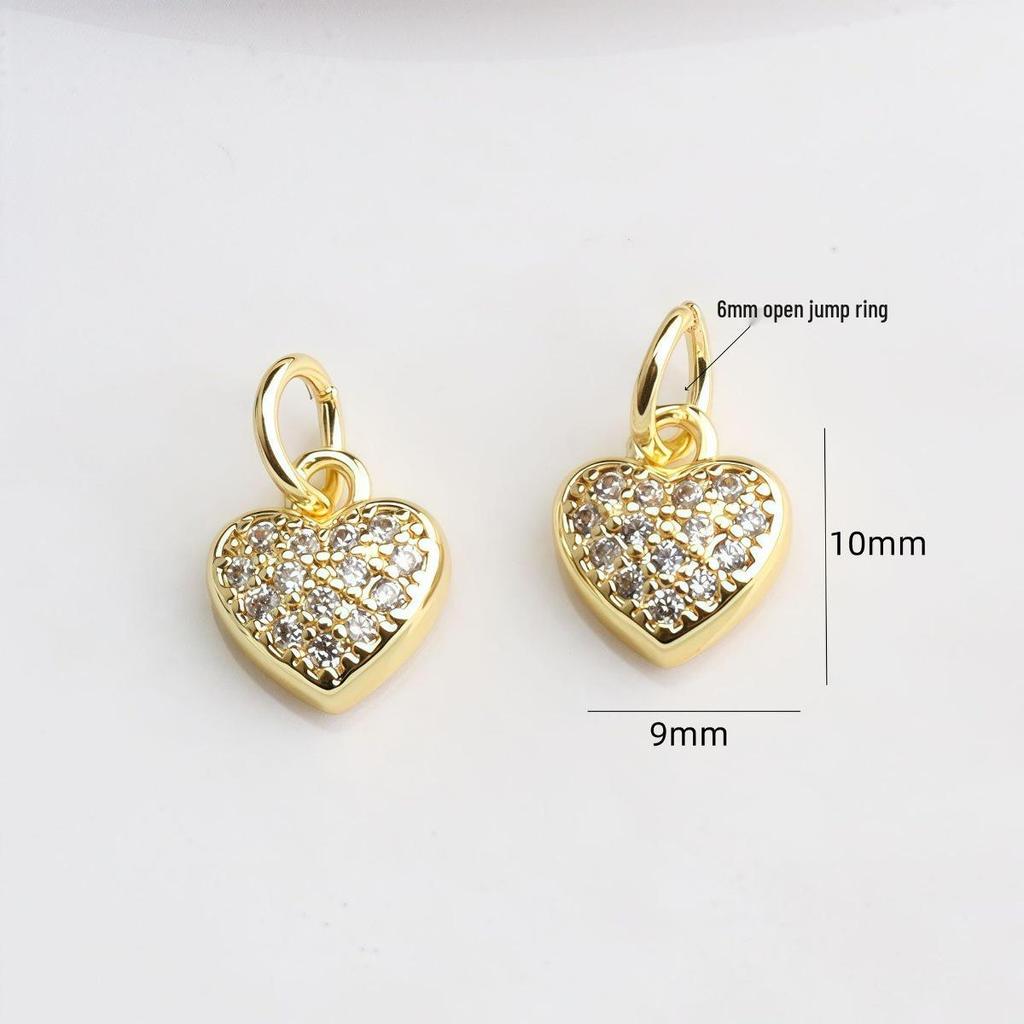 14k Goud Gevuld, Kleurbehoudend Hart Hanger Bedeltje voor Doe-het-zelf Sieraden