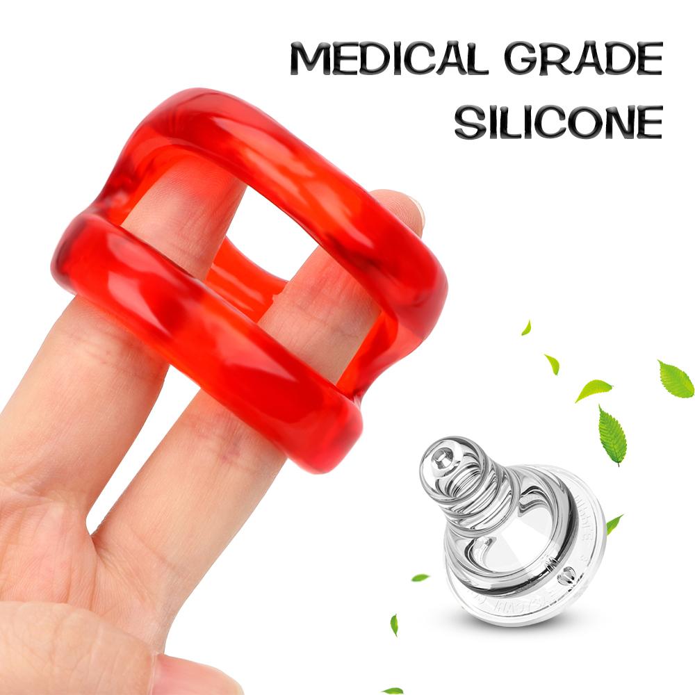Reusable Cock Ring Silicone Dual Pleasure Penis Ring Male Delay Ejaculation Penis Stretcher Exercise Cockring Sex Toys for Men
