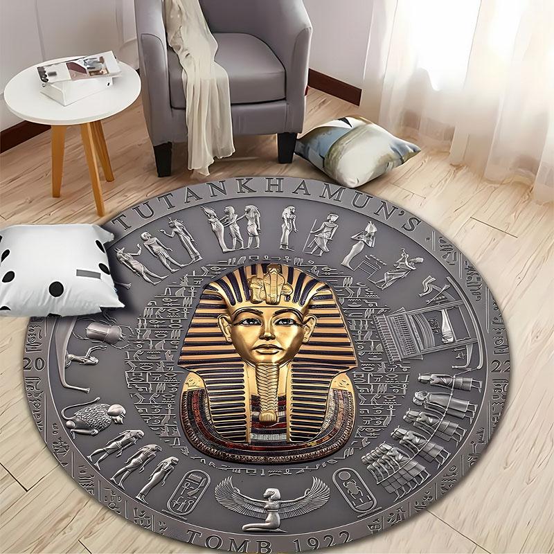 free shipping HD Retro Egyptian Pharaoh print round carpet for home sofa bedroom, decor mat home rug great gift for friends