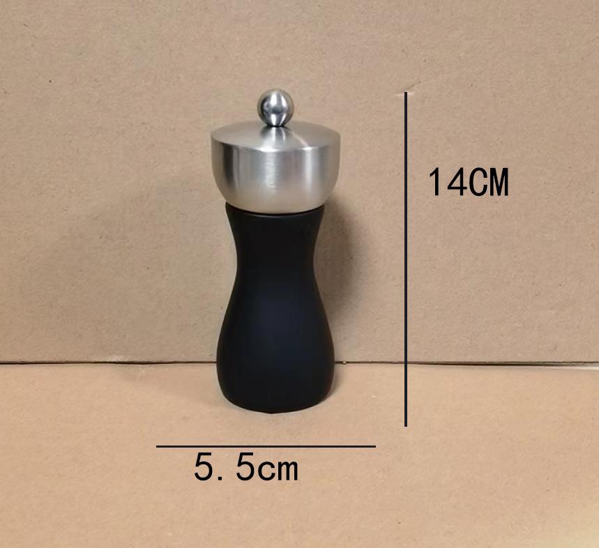 Moulin à épices créatif en bois noir Acier inoxydable Moulin à poivre manuel Moulin à poivre Bouteille de rangement d'assaisonnements pour la maison Outils de cuisine 8 pouces Nouveau