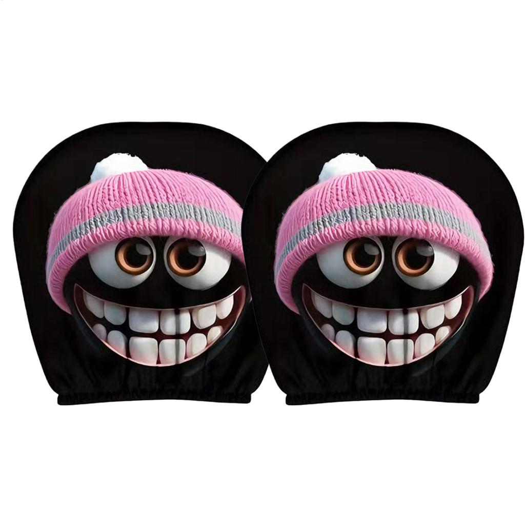 2pcs Car Headrest Covers Funny Cartoon Vehicle Accessories Auto Front Seat Headrest Cover Car Seat Headrest Protective Cover