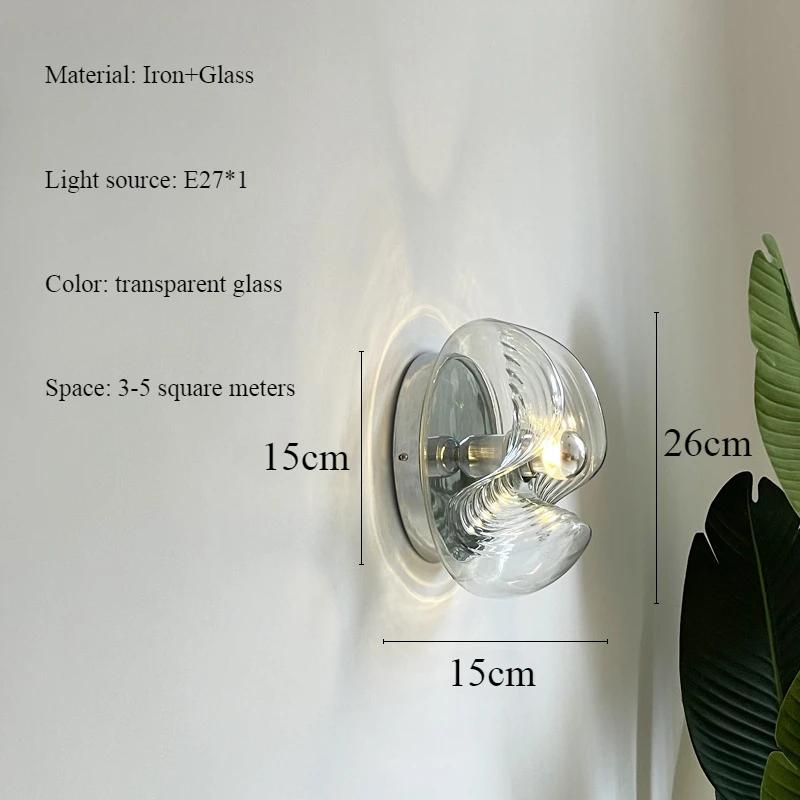 German Designer Stained Glass Restaurant Wall Light Nordic Minimalism Home Decoration Bedside Study Aisle Balcony LED Wall Lamp
