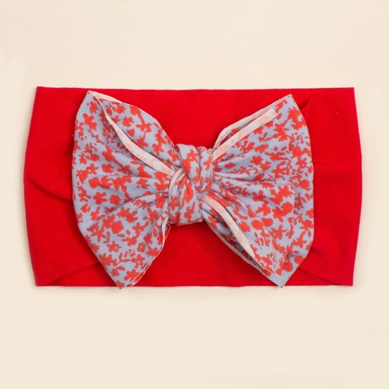 Neues Baby-Stirnband mit Schleife, niedliches bedrucktes Kinder-Kopftuch, weiches und bequemes Baby-Haaraccessoire