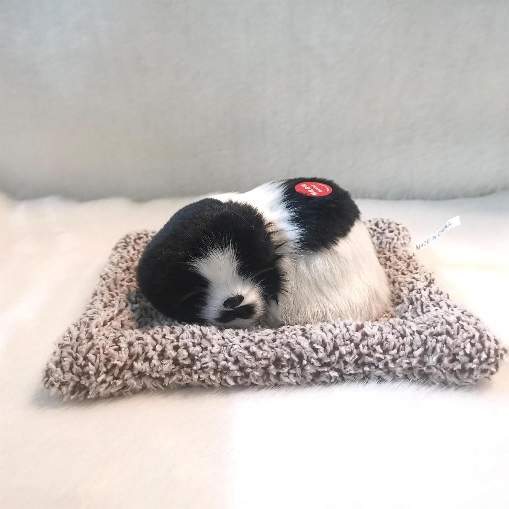 Plush Simulation Dog Toy Sleeping Dog Ornament with Sound Contains Bamboo Charcoal Bags To Purify the Air for Home Decor
