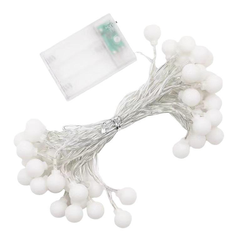 LED Frosted Ball String Lights - Small Round Christmas Decoration & Camping Atmosphere Lights