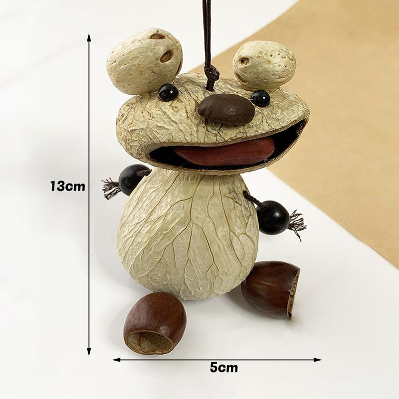 Natural Fruit Shell Hand-cranked Wind Chime Pendant, Cute And Unique Fruit Shell Wind Chime Ornament.