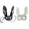 Festival Rabbits Ears Masquerade Eye Mask for Costume Parties Halloween Carnivals Glitter Half Face Mask with Feathered
