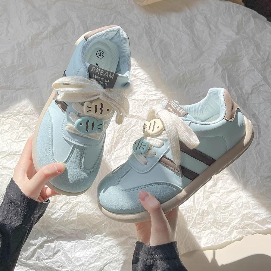 Little White Shoes Women's 2025 Summer Niche Design Sende Training Shoes Sweet Platform Bow Student Casual Board Shoes