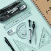 Ruler Set - Multi-Piece Geometry Drawing Kit with Case, Precision Drafting Tools (Compass, Ruler, Eraser) for Students/Designers