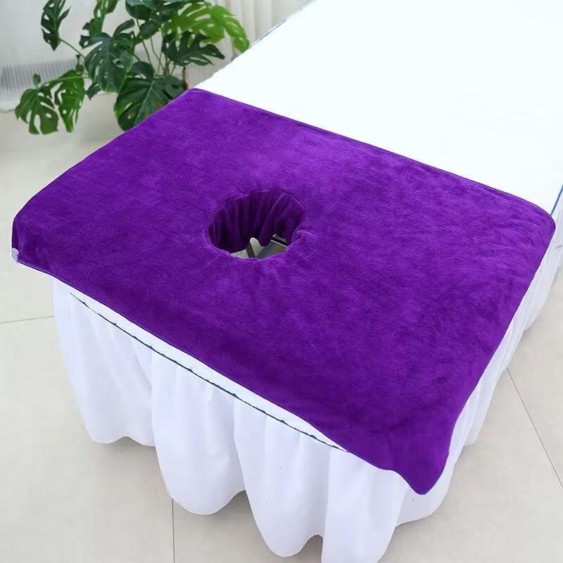 50*80cm Thickened Beauty SPA Massage Table Planking Face Towel with Hole Bed Bandana